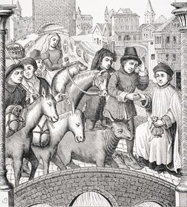 保罗·拉克鲁瓦（Paul Lacroix，1806-84）在1847年发表的“中世纪和文艺复兴时期”的桥梁上收费 作者 法语学校